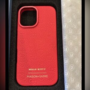 Maison de Sabre Hello Kitty Red Leather iPhone 16 Case NEW